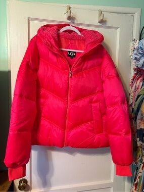 UGG “Ronney” puffer coat in cosmic pink